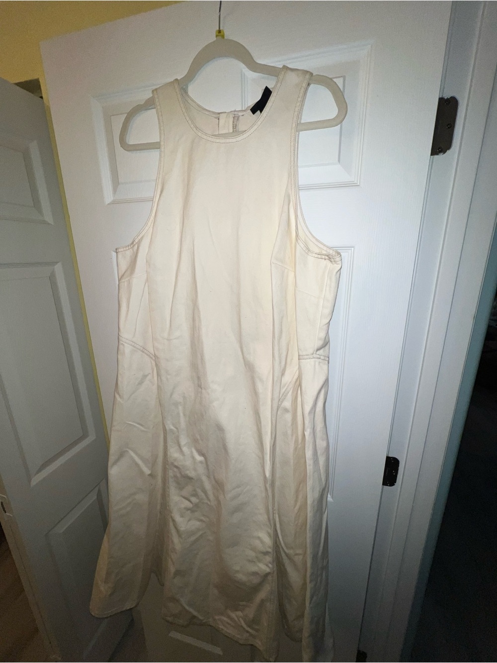 Sleeveless Cream Midi A-Line Dress